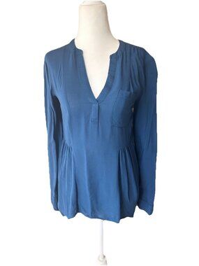 Maeve Anthropologie Beautiful Blue Peplum Top Womens Size 0